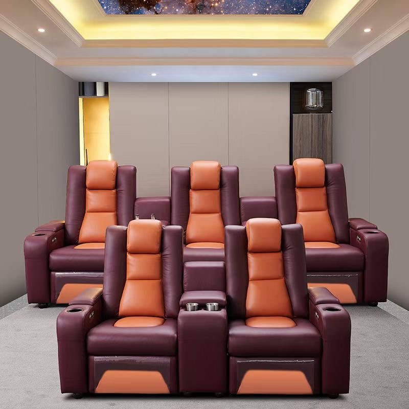 Home Cinema Sofa - أريكة من الجلد الطبيعي للمسرح المنزلي