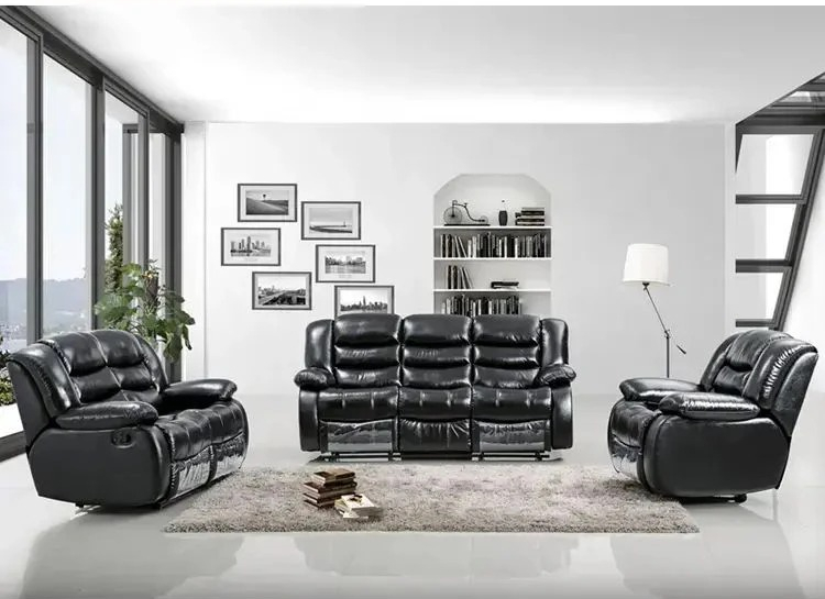 Home Cinema Sofa - طقم أريكة جلد طبيعي لغرفة المعيشة،