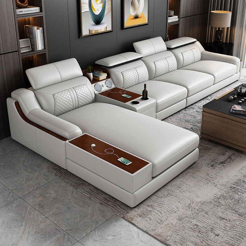 أريكة جلدية بسيطة وعصرية لغرفة - مراجعة Home Cinema Sofa وسعره