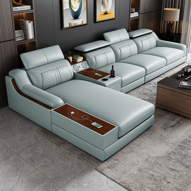 أريكة جلدية بسيطة وعصرية لغرفة - مراجعة Home Cinema Sofa وسعره