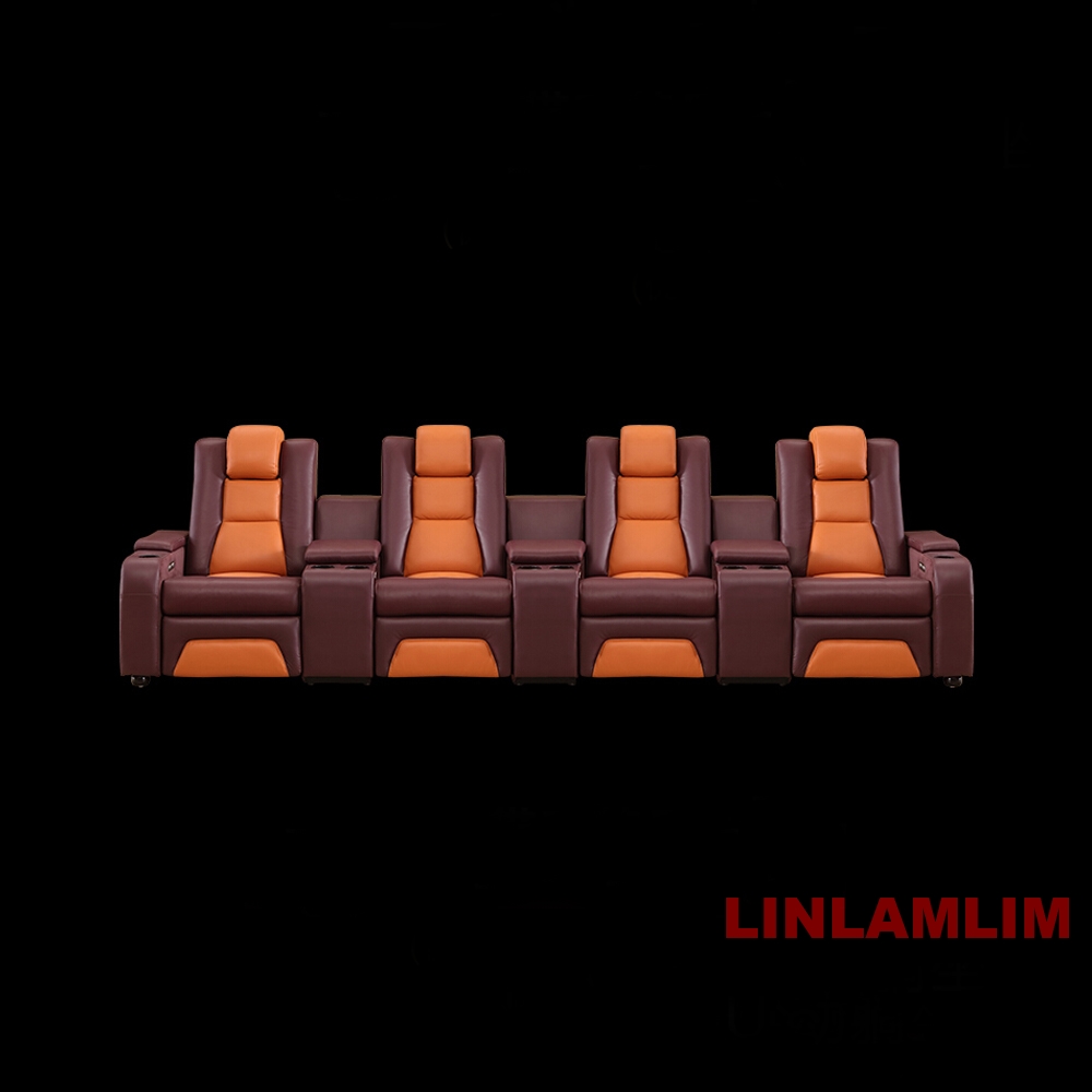 أريكة من الجلد الطبيعي للمسرح  - مراجعة Home Cinema Sofa وسعره